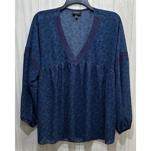 Lane Bryant Tops - LANE BRYANT Women's (Size‎ 18/20) Semi-Sheer Long Sleeve V-Neck Shirt *Stain*